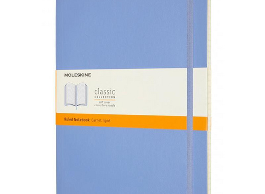 Блокнот Moleskine Classic Soft Xlarge A5+ 96 листов в линейку голубой на сшивке (190x250 мм)